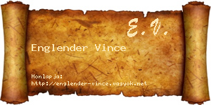 Englender Vince névjegykártya